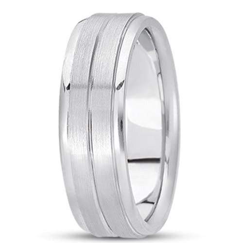 14K Gold Mens Fancy Wedding Band (7mm) - JewelryAffairs
