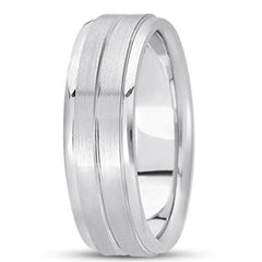 14K Gold Mens Fancy Wedding Band (7mm) - JewelryAffairs
