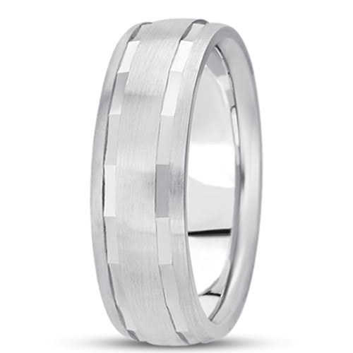 14K Gold Mens Fancy Wedding Band (7mm) fine designer jewelry for men and women