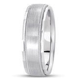 14K Gold Mens Fancy Mlgrain Wedding Band (7mm) - JewelryAffairs
