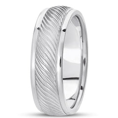 14K gull Herre Fancy Weavy Wedding Band (7mm) fine designersmykker for menn og kvinner