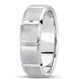 14K Gold Mens Fancy Wedding Band (7mm) - JewelryAffairs
