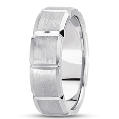 14K Gold Mens Fancy Wedding Band (7mm) fine designer jewelry for men and women