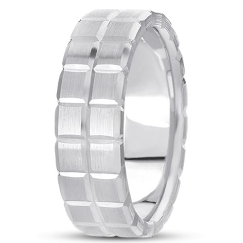 14K Gold Mens Fancy Wedding Band (8mm) fine designer jewelry for men and women