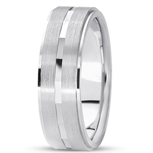 14K Gold Mens Fancy Wedding Band (7mm) - JewelryAffairs
