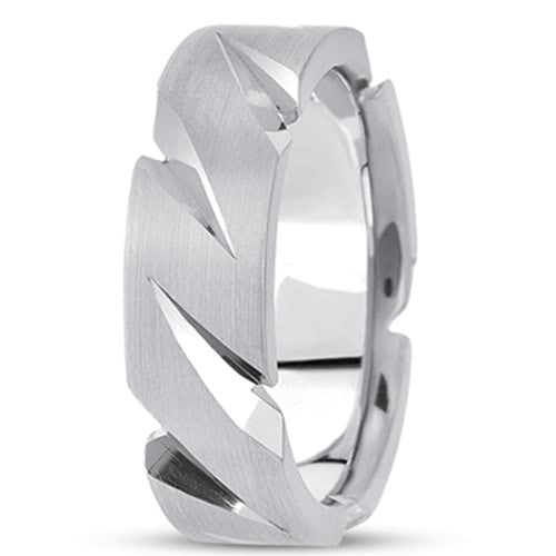 Alianza de boda de oro de 14 quilates para hombre con talla de diamante (7 mm), joyería fina de diseño para hombres y mujeres