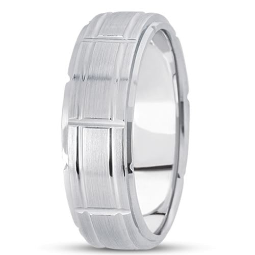 14K Gold Mens Fancy Wedding Band (7.5mm) fine designer jewelry for men and women