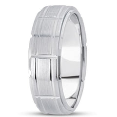 14K gull Fancy Wedding Band (7,5 mm) fine designersmykker for menn og kvinner