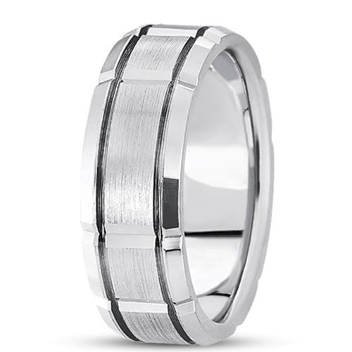 14K Gold Mens Fancy Wedding Band (8.5mm) - JewelryAffairs
