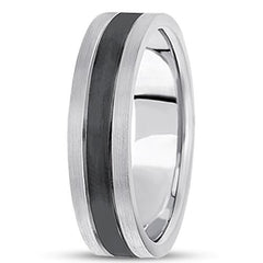 14K guld herre Fancy Black Rhodium Wedding Band (6,5 mm) fine designersmykker til mænd og kvinder