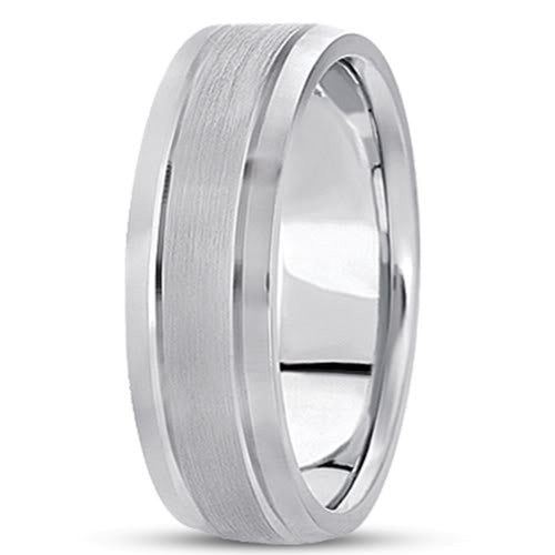 14K Gold Mens Fancy Wedding Band (7mm) - JewelryAffairs
