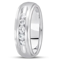 0.75ctw Diamond 14K Gold  Wedding Band (8mm) - (F - G Color, SI2 Clarity) - JewelryAffairs
