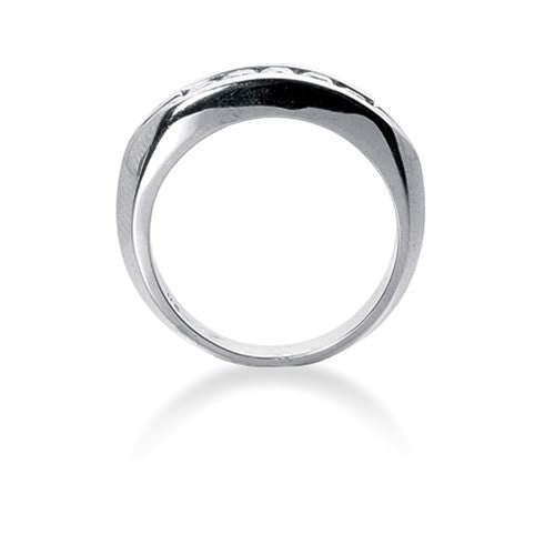 Princess Cut Diamond Mens Ring in 14k white gold (0.85cttw, G-H Color, SI1 Clarity) - JewelryAffairs
 - 2