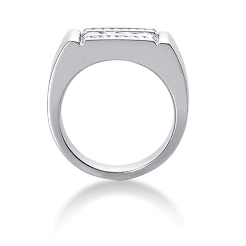 Round Brilliant Diamond Mens Ring in 14k white gold  (0.56cttw, F-G Color, SI2 Clarity) - JewelryAffairs
 - 2