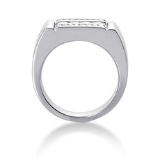 Anello da uomo con diamante rotondo brillante in oro bianco 14k (0,56 ct, colore FG, purezza SI2) gioielli di alta moda per uomo e donna
