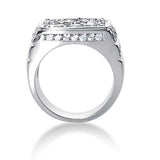 Round Brilliant Diamond Mens Ring in 14k white gold  (2.68cttw, F-G Color, SI2 Clarity) - JewelryAffairs
 - 2