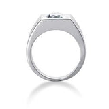 Round Brilliant Diamond Mens Ring in 14k white gold (0.25cttw, F-G Color, SI2 Clarity) - JewelryAffairs
 - 2