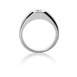 Round Brilliant Diamond Mens Ring in 14k white gold (0.25cttw, F-G Color, SI2 Clarity) - JewelryAffairs
 - 2