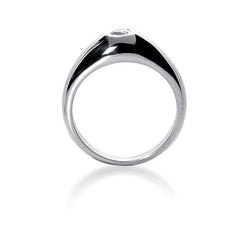 Rund Brilliant Diamond Herrering i 14k hvitt gull (0,25cttw, FG Color, SI2 Clarity) fine designersmykker for menn og kvinner