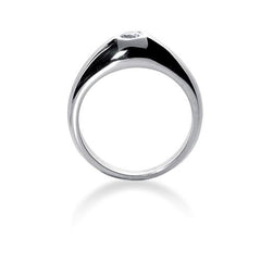 Round Brilliant Diamond Mens Ring in 14k white gold (0.25cttw, F-G Color, SI2 Clarity) - JewelryAffairs
 - 2