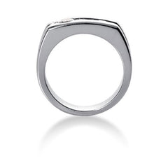 Rund Brilliant Diamond Herrering i 14k hvitt gull (0,45cttw, FG Color, SI2 Clarity) fine designersmykker for menn og kvinner