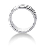 Round Brilliant Diamond Mens Ring in 14k white gold (0.96cttw, F-G Color, SI2 Clarity) - JewelryAffairs
 - 2