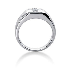 Rund Brilliant Diamond Herrering i 14k hvitt gull (0,3cttw, FG Color, SI2 Clarity) fine designersmykker for menn og kvinner