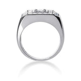Round Brilliant Diamond Mens Ring in 14k white gold (1.07cttw, F-G Color, SI2 Clarity) - JewelryAffairs
 - 2