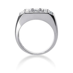 Rund brilliant diamantring til mænd i 14 karat hvidguld (1.07cttw, FG Color, SI2 Clarity) fine designersmykker til mænd og kvinder
