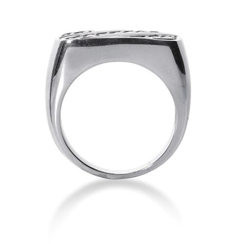 Diamond and Onyx Mens Ring in 14k white gold (0.33cttw, F-G Color, SI2 Clarity) - JewelryAffairs
 - 2