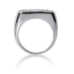 Diamant og onyx herrering i 14 k hvitt gull (0,33 cttw, FG Color, SI2 Clarity) fine designersmykker for menn og kvinner