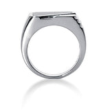 Diamond and Onyx Mens Ring in 14k white gold (0.15cttw, F-G Color, SI2 Clarity) - JewelryAffairs
 - 2