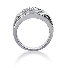 Rund Brilliant Diamond Herrering i 14k hvitt gull (0,48cttw, FG Color, SI2 Clarity) fine designersmykker for menn og kvinner