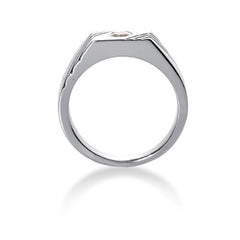 Rund Brilliant Diamond Herrering i 14k hvitt gull (0,25cttw, FG Color, SI2 Clarity) fine designersmykker for menn og kvinner