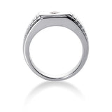 Round Brilliant Diamond Mens Ring in 14k white gold (0.25cttw, F-G Color, SI2 Clarity) - JewelryAffairs
 - 2