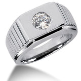Round Brilliant Diamond Mens Ring in 14k white gold (0.25cttw, F-G Color, SI2 Clarity) - JewelryAffairs
 - 1