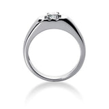 Round Brilliant Diamond Mens Ring in 14k white gold (0.25cttw, F-G Color, SI2 Clarity) - JewelryAffairs
 - 2