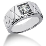 Round Brilliant Diamond Mens Ring in 14k white gold (0.25cttw, F-G Color, SI2 Clarity) - JewelryAffairs
 - 1