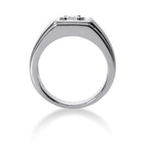 Round Brilliant Diamond Mens Ring in 14k white gold (0.25cttw, F-G Color, SI2 Clarity) - JewelryAffairs
 - 2