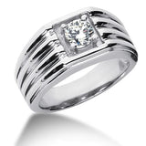 Round Brilliant Diamond Mens Ring in 14k white gold (0.25cttw, F-G Color, SI2 Clarity) - JewelryAffairs
 - 1