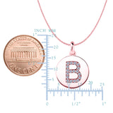 "B" Diamond Initial 14K Rose Gold Disk Pendant (0.18ct) - JewelryAffairs
 - 2