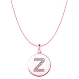 "Z" Diamond Initial 14K Rose Gold Disk Pendant (0.12ct) - JewelryAffairs
 - 1