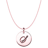 "S" 14K Rose Gold Script Engraved Initial Disk Pendant - JewelryAffairs
 - 1