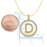 "D" Diamond Initial 14K Yellow Gold Disk Pendant (0.56ct) - JewelryAffairs
 - 2