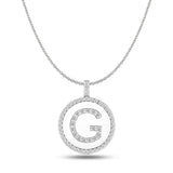 "G" Diamond Initial  14K White Gold Disk Pendant (0.56ct) - JewelryAffairs
 - 1