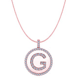"G" Diamond Initial 14K Rose Gold Disk Pendant (0.56ct) - JewelryAffairs
 - 1