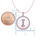 "I" Diamond Initial 14K Rose Gold Disk Pendant (0.48ct) - JewelryAffairs
 - 2