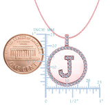 "J" Diamond Initial 14K Rose Gold Disk Pendant (0.49ct) - JewelryAffairs
 - 2