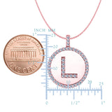 "L" Diamond Initial 14K Rose Gold Disk Pendant (0.48ct) - JewelryAffairs
 - 2