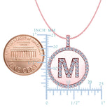 "M" Diamond Initial 14K Rose Gold Disk Pendant (0.65ct) - JewelryAffairs
 - 2